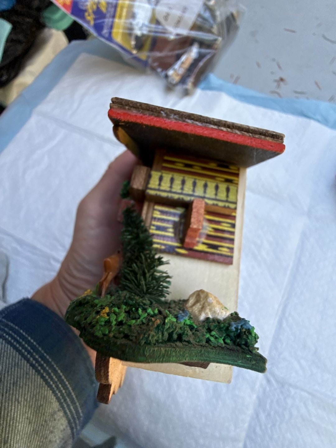 Vintage German Chalet Miniature Cuckoo Clock Wooden 4