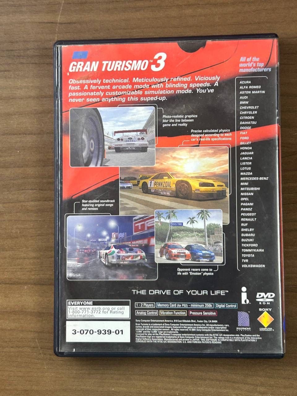Gran Turismo 3 A-spec PS2 PlayStation 2 Not for Sale Disc Case Manual CIB 3