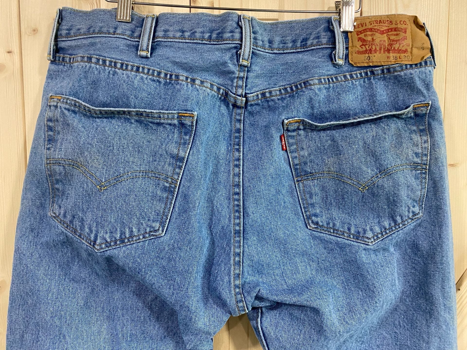Levi's 501 Original Fit Jeans W38 L30 Blue Denim Button Fly 8