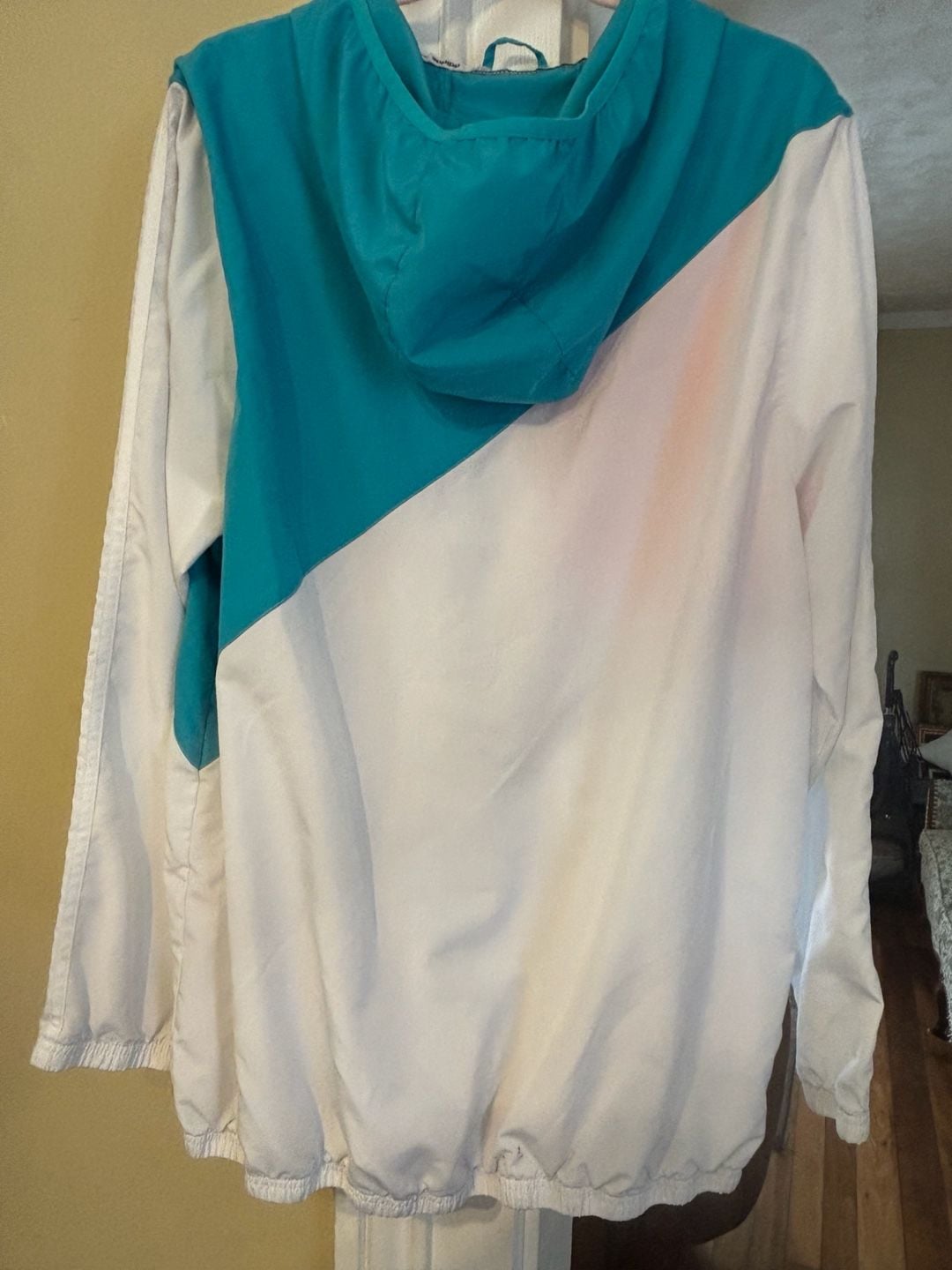 Adidas Courtside Windbreaker Jacket Size L White Teal Red 4