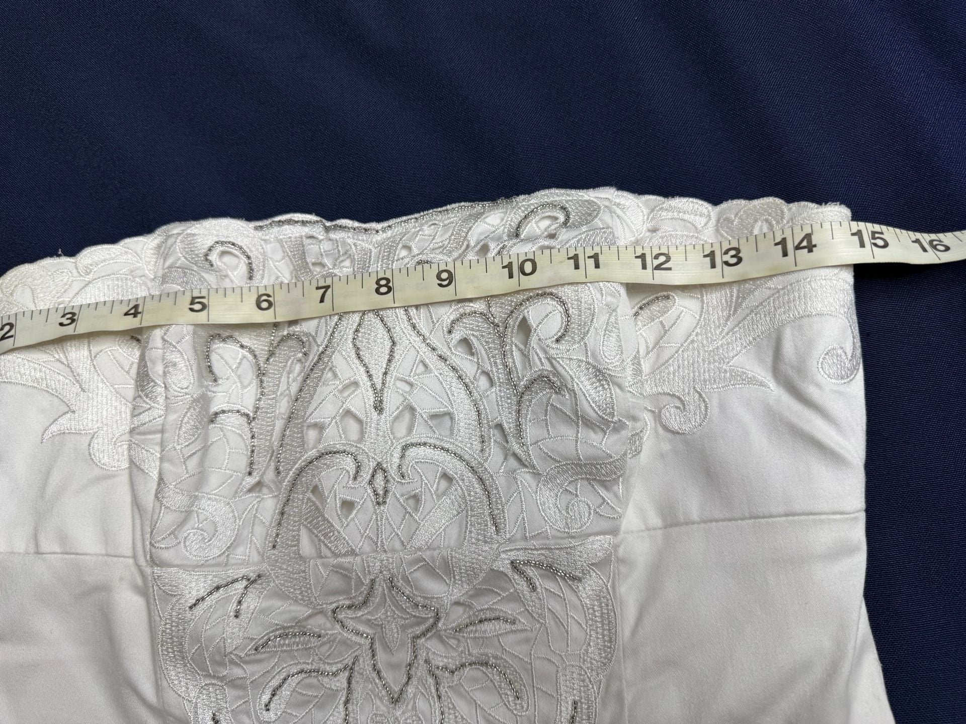 White House Black Market Strapless Embroidered Cutwork Dress 2 Ivory Bridal 9
