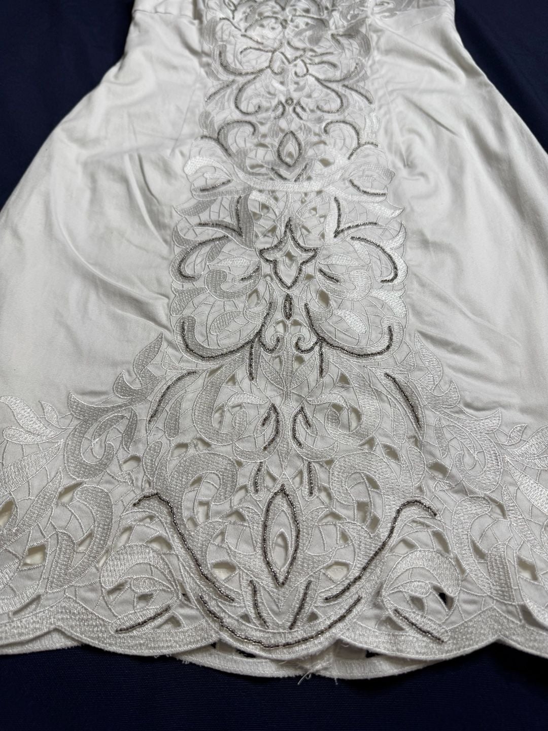 White House Black Market Strapless Embroidered Cutwork Dress 2 Ivory Bridal 12