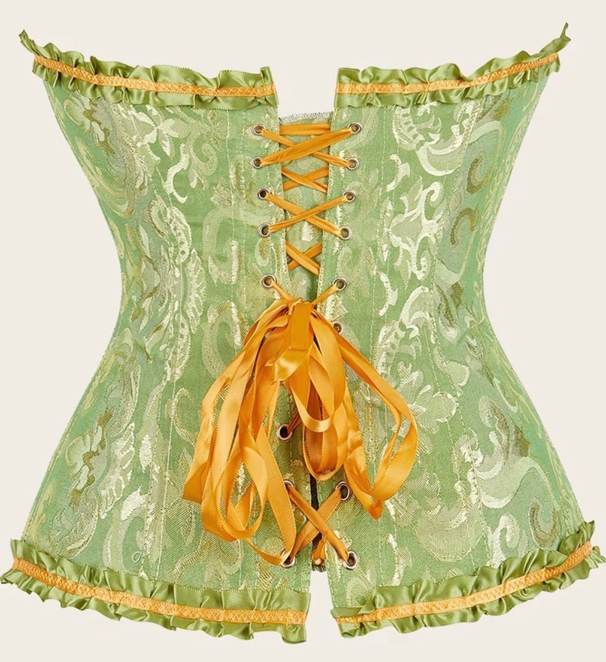 GMDNS Women'S Waist Cinchers Jacquard Floral Overbust Corset Front Busk/Zipper Waist Bustier 3