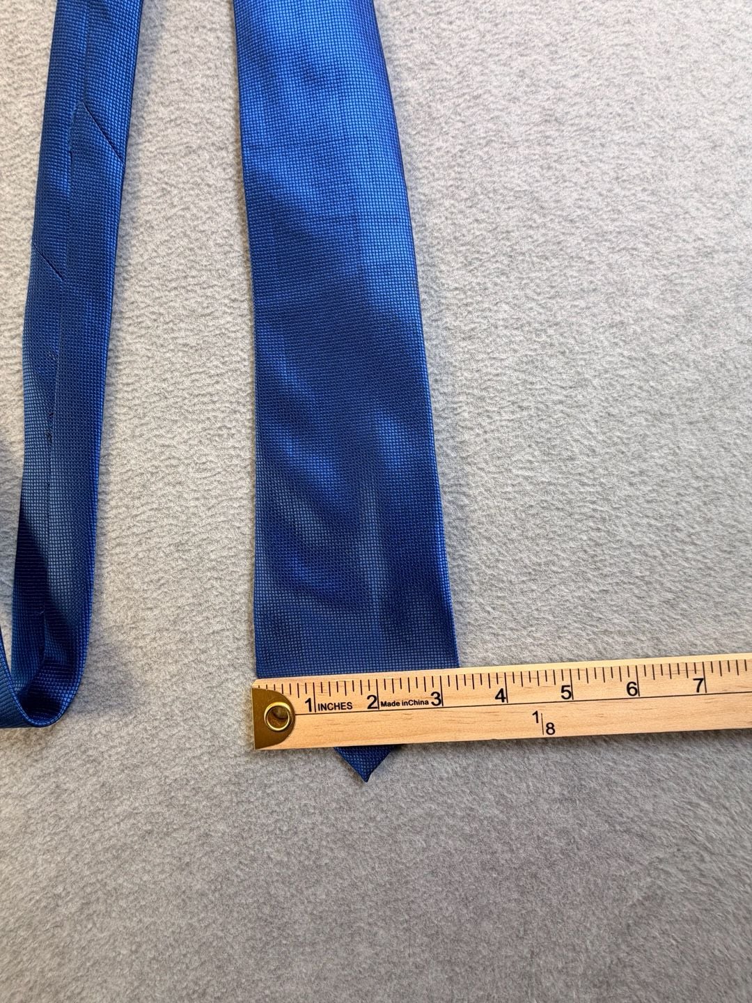 Ming Chao Tie Necktie Blue Textured Weave Microfiber Business Formal 2