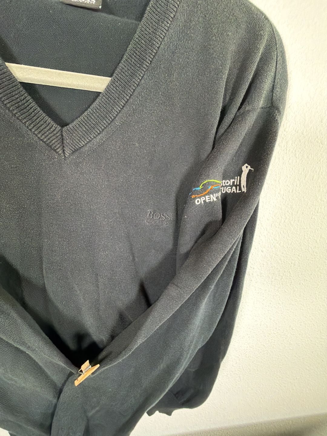 Boss Hugo Boss V-Neck Sweater Size M Black Golf Tournament 3
