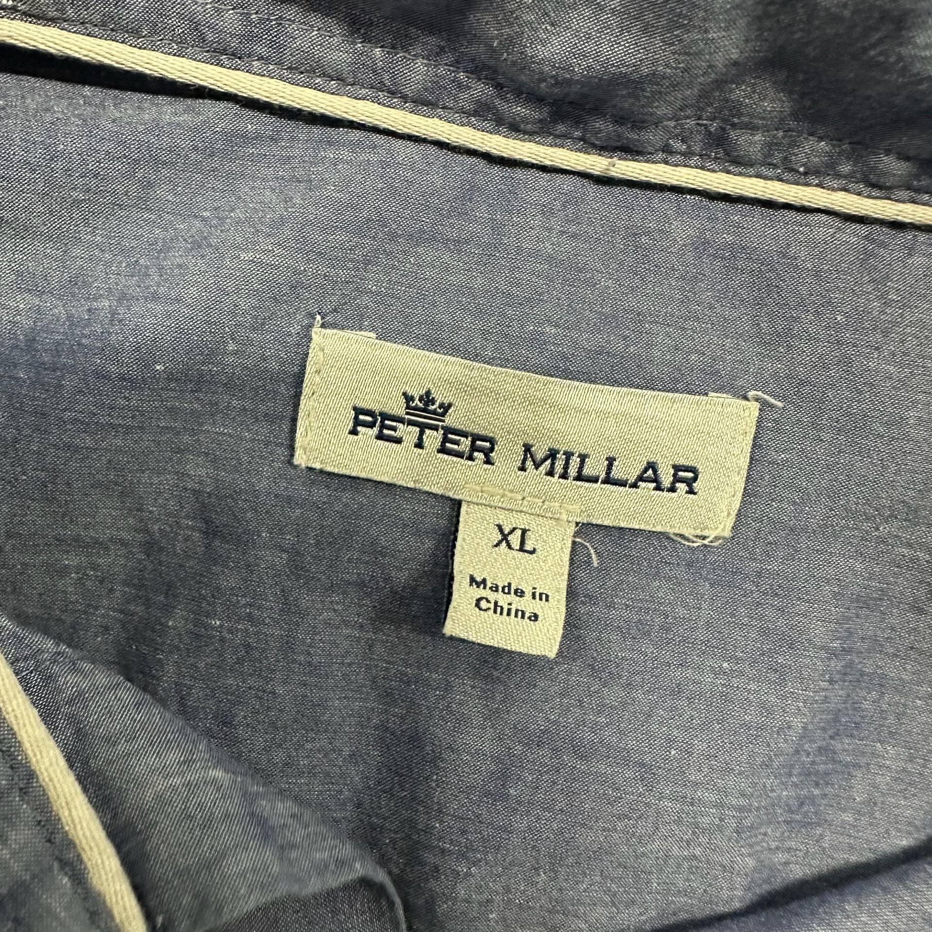 Peter Millar XL Chambray Button Down Shirt Long Sleeve Classic Preppy Golf 3