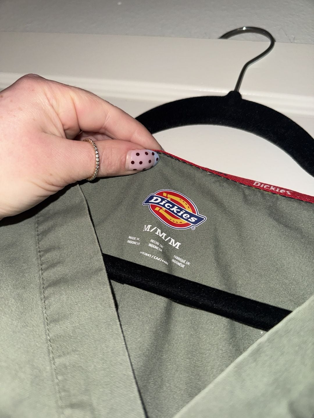 Dickies V-Neck Scrub Top Size M Green 3
