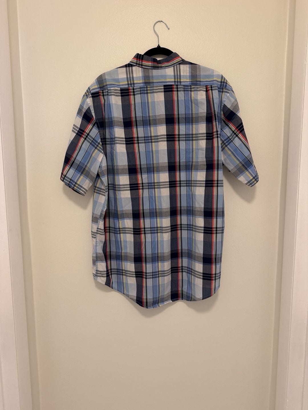 U.S. Polo Assn. Plaid Button-Down Shirt XL Short Sleeve Blue 3