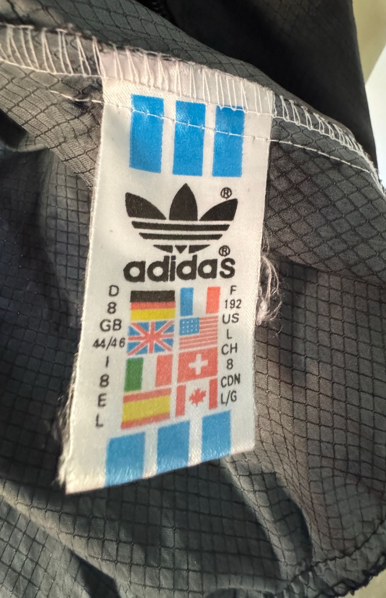 Adidas Windbreaker Jacket Size L Vintage Black White 90s Trefoil 5