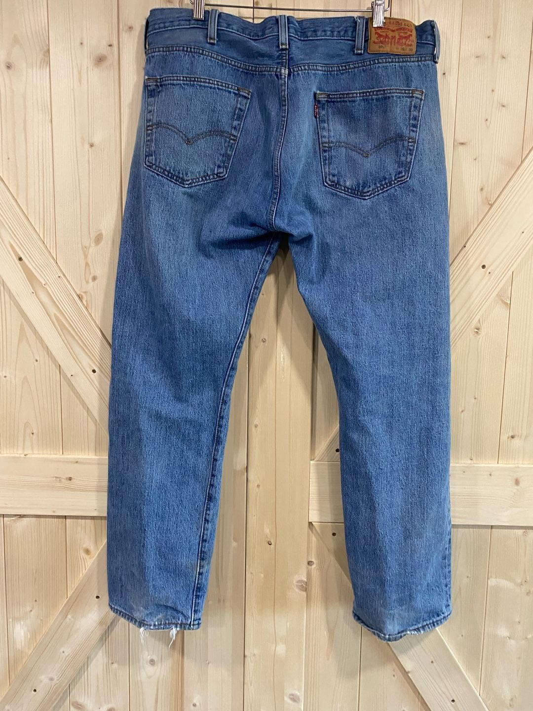 Levi's 501 Size 38x30 Blue Denim Straight Leg Button Fly Jeans 8