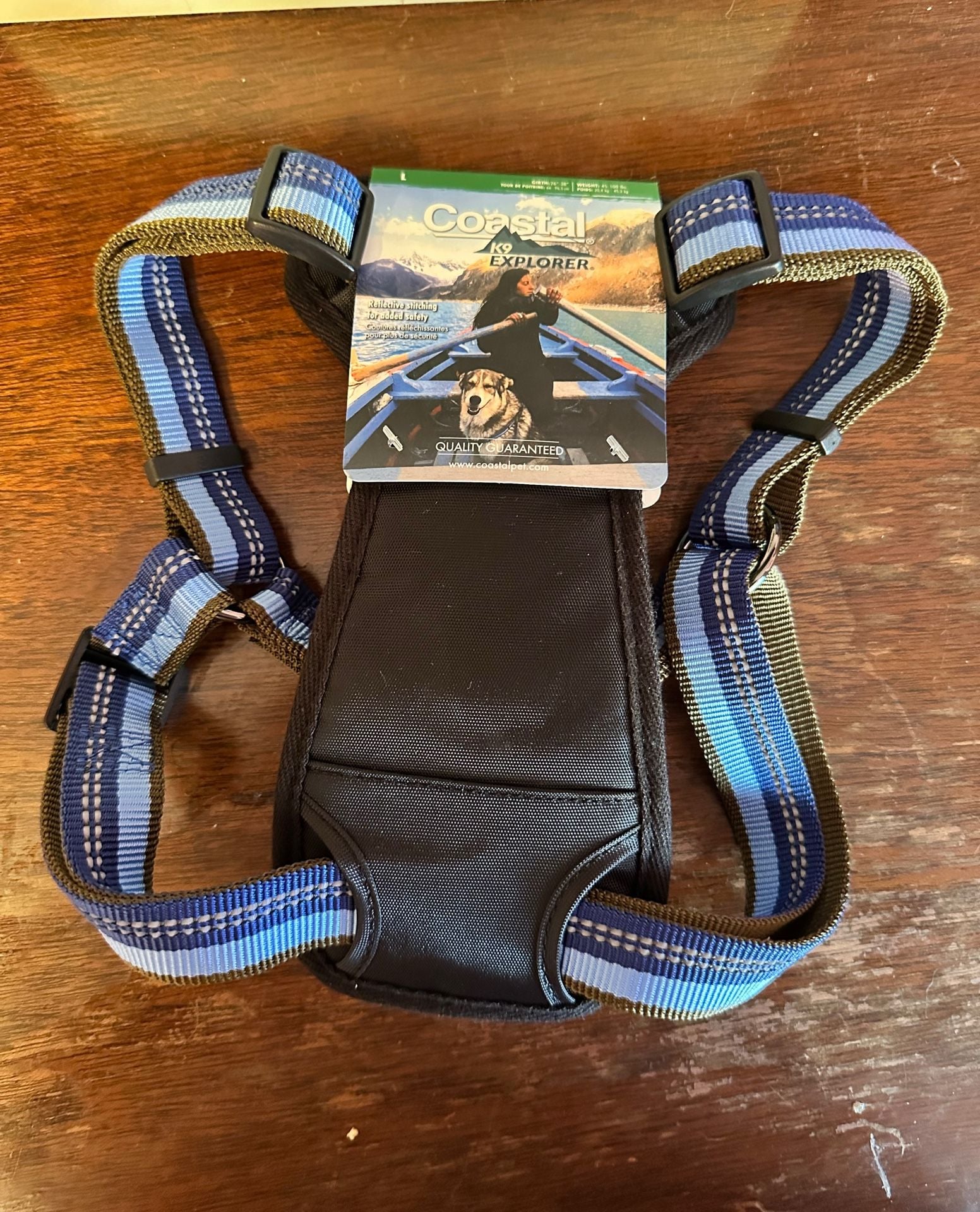 Coastal K9 Explorer Reflective Padded Dog Harness Size L Sapphire 1