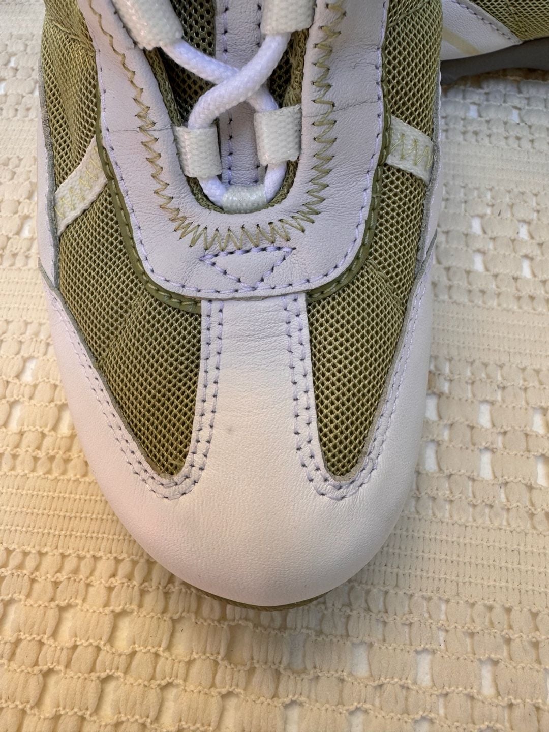 Privo Sneakers White Green Mesh Leather Casual Shoes 3