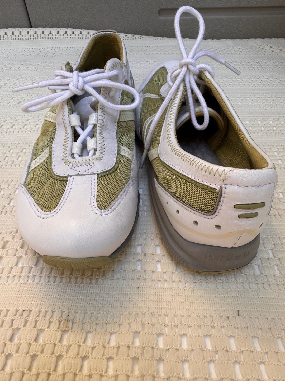 Privo Sneakers White Green Mesh Leather Casual Shoes 4