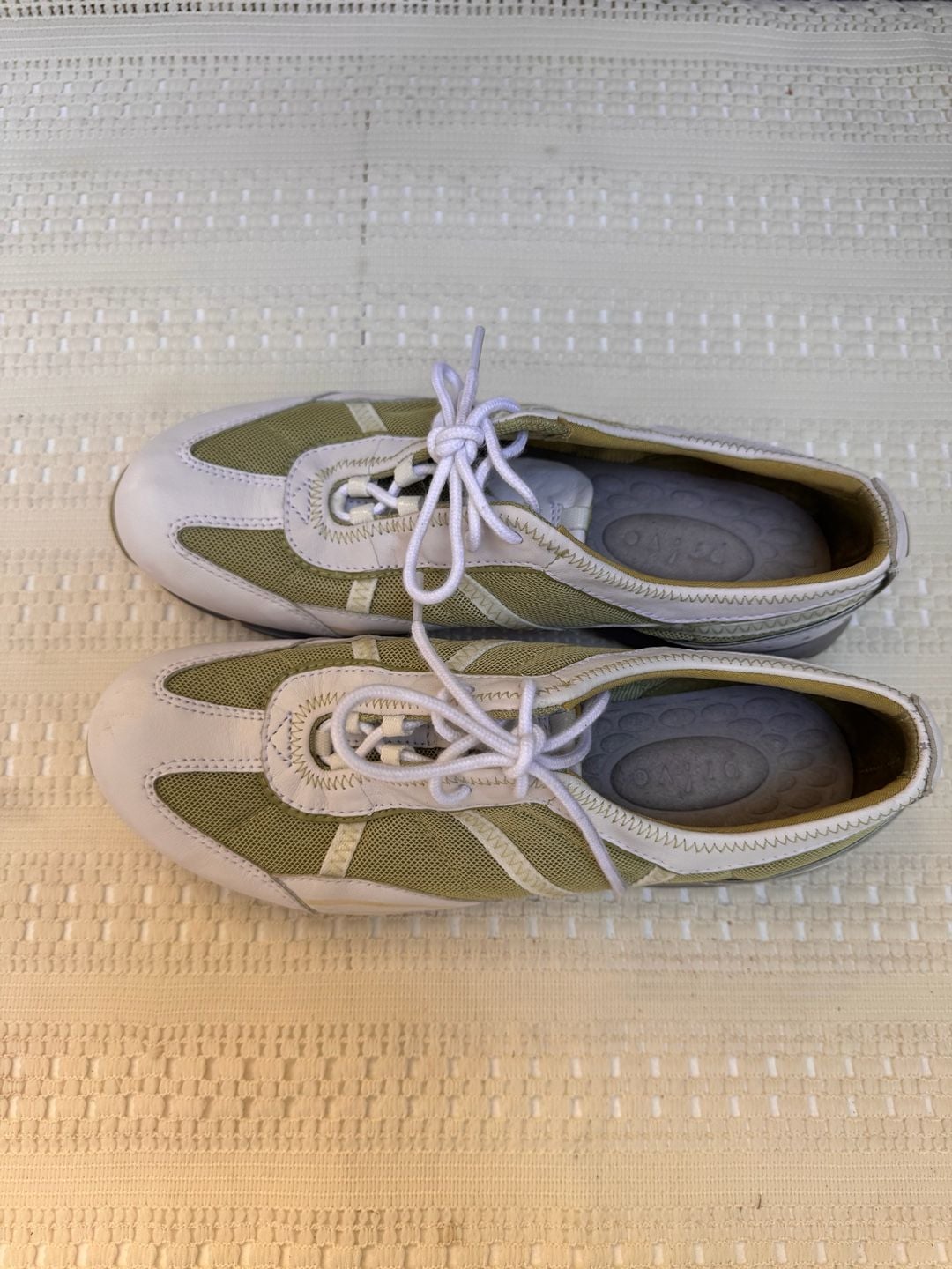Privo Sneakers White Green Mesh Leather Casual Shoes 7