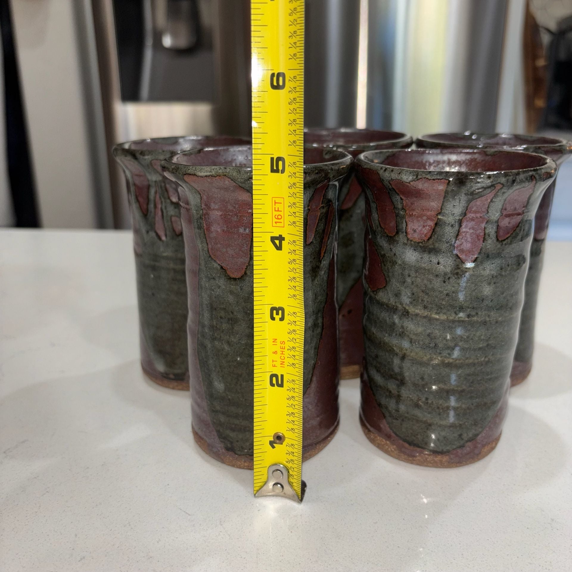 Handmade Studio Pottery Ceramic Tumbler Cups Set Of 5 8