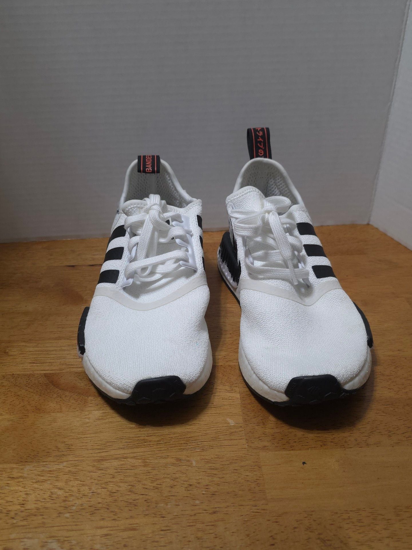 Adidas NMD_R1 White Black Solar Red Sneakers 3