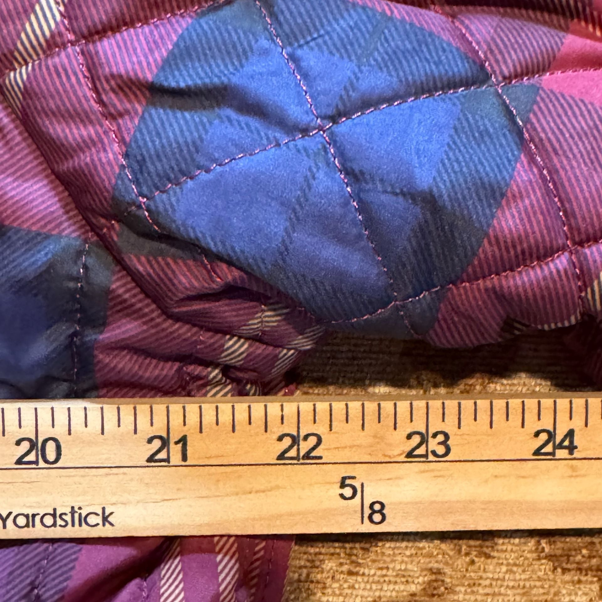 Faded Glory Women’s 1X Quilted Plaid Jacket Burgundy Navy Western NWOT 7