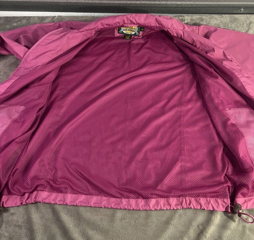 Cabelas Windbreaker Jacket And Pants Set Size L Reg Pink Mesh Lined 8