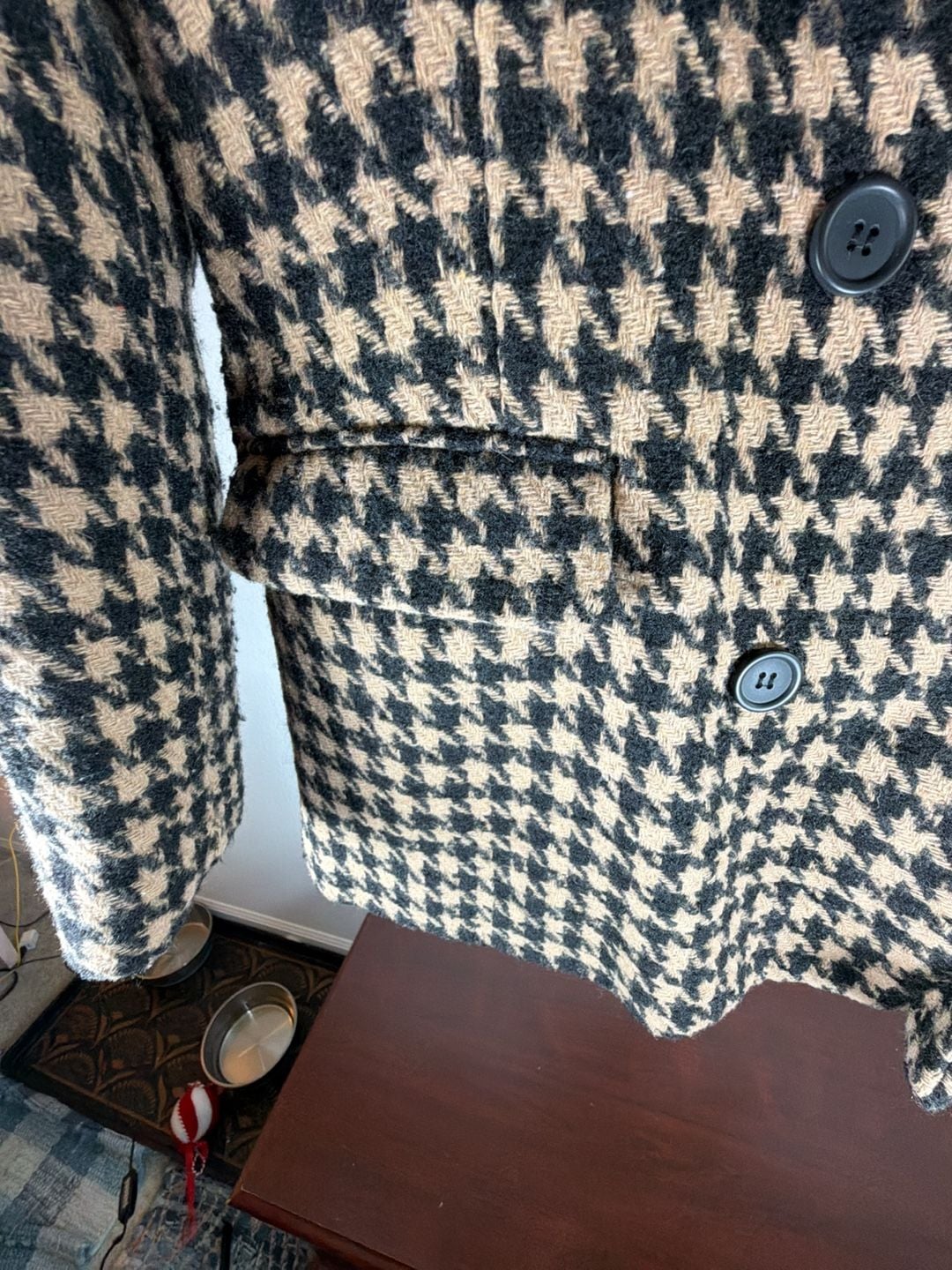 Blank NYC Houndstooth Blazer Size XS Double Breasted Wool Blend 8