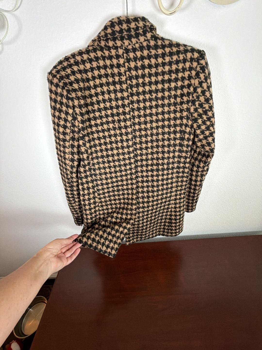 Blank NYC Houndstooth Blazer Size XS Double Breasted Wool Blend 9