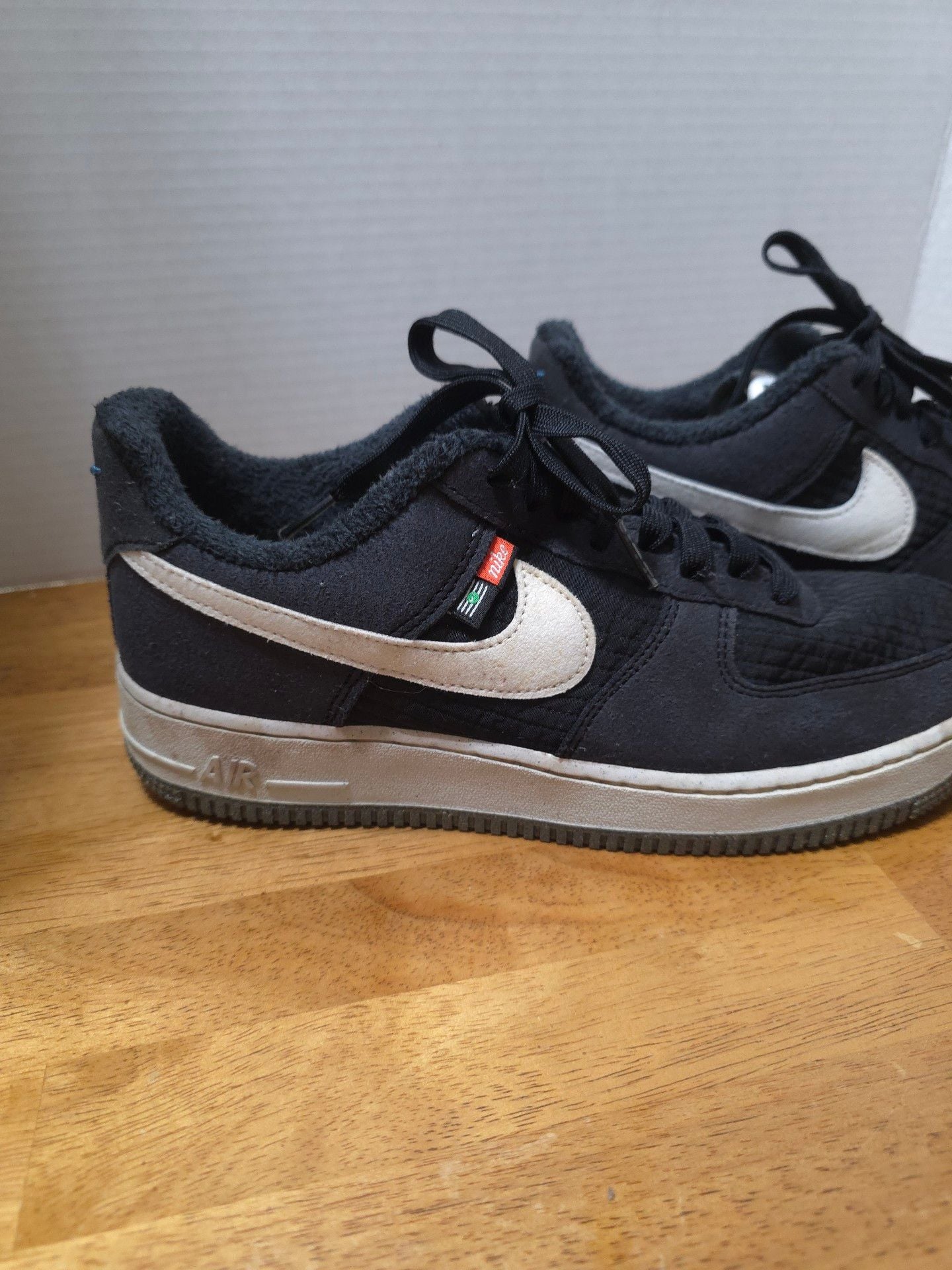 Nike Air Force 1 Low Black White Fleece 9