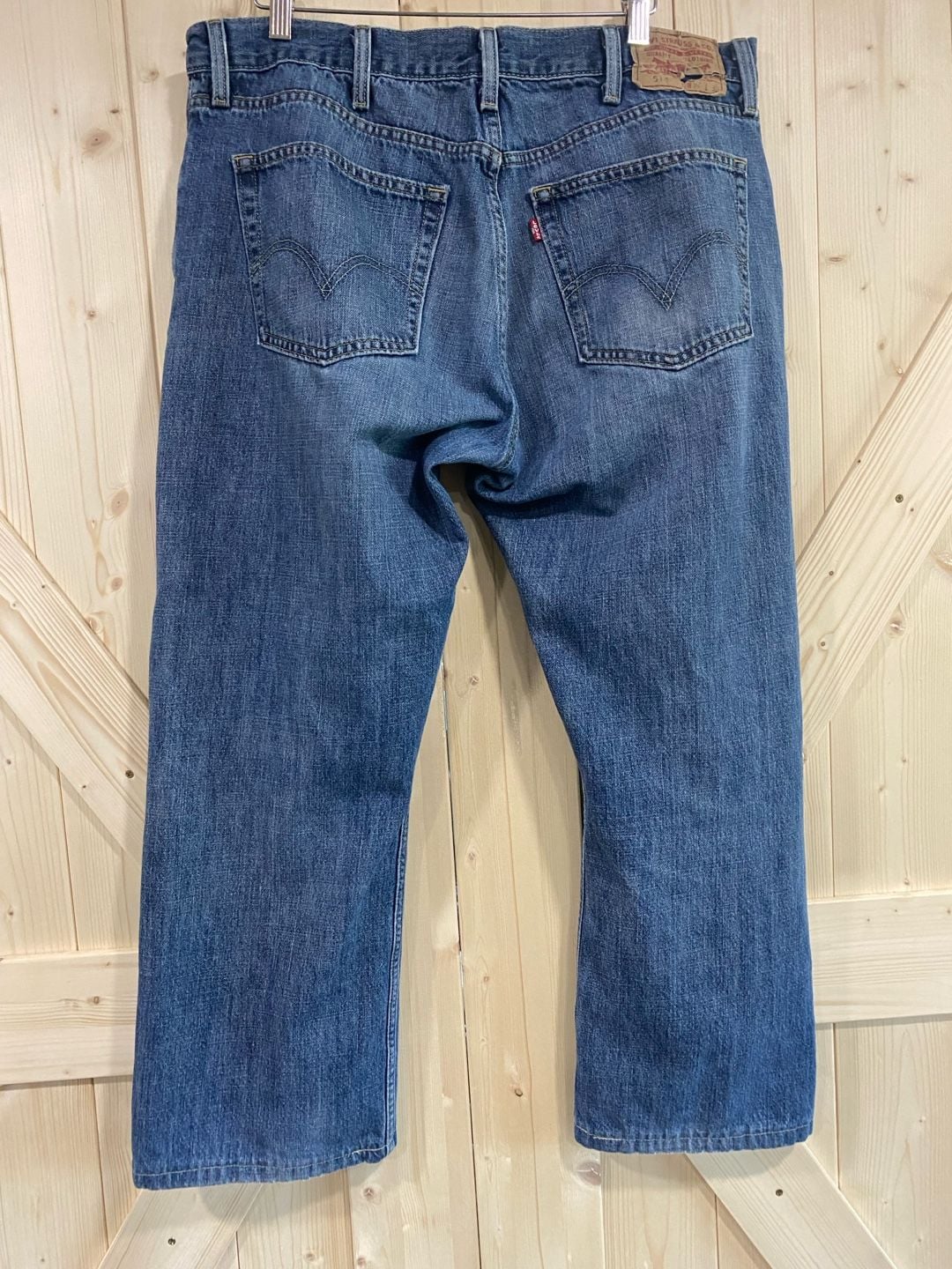 Levi's 514 Slim Straight Jeans W38 x L30 Blue Distressed Denim 8