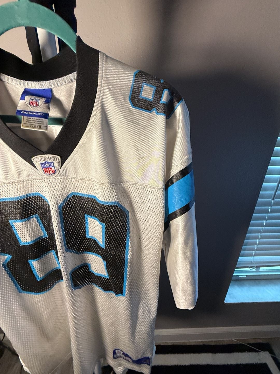 Reebok Carolina Panthers Steve Smith 89 Jersey Size L White 5