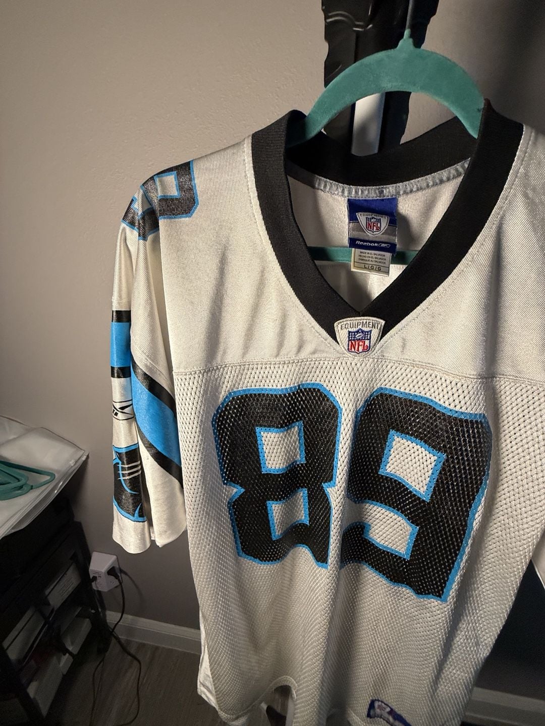 Reebok Carolina Panthers Steve Smith 89 Jersey Size L White 6