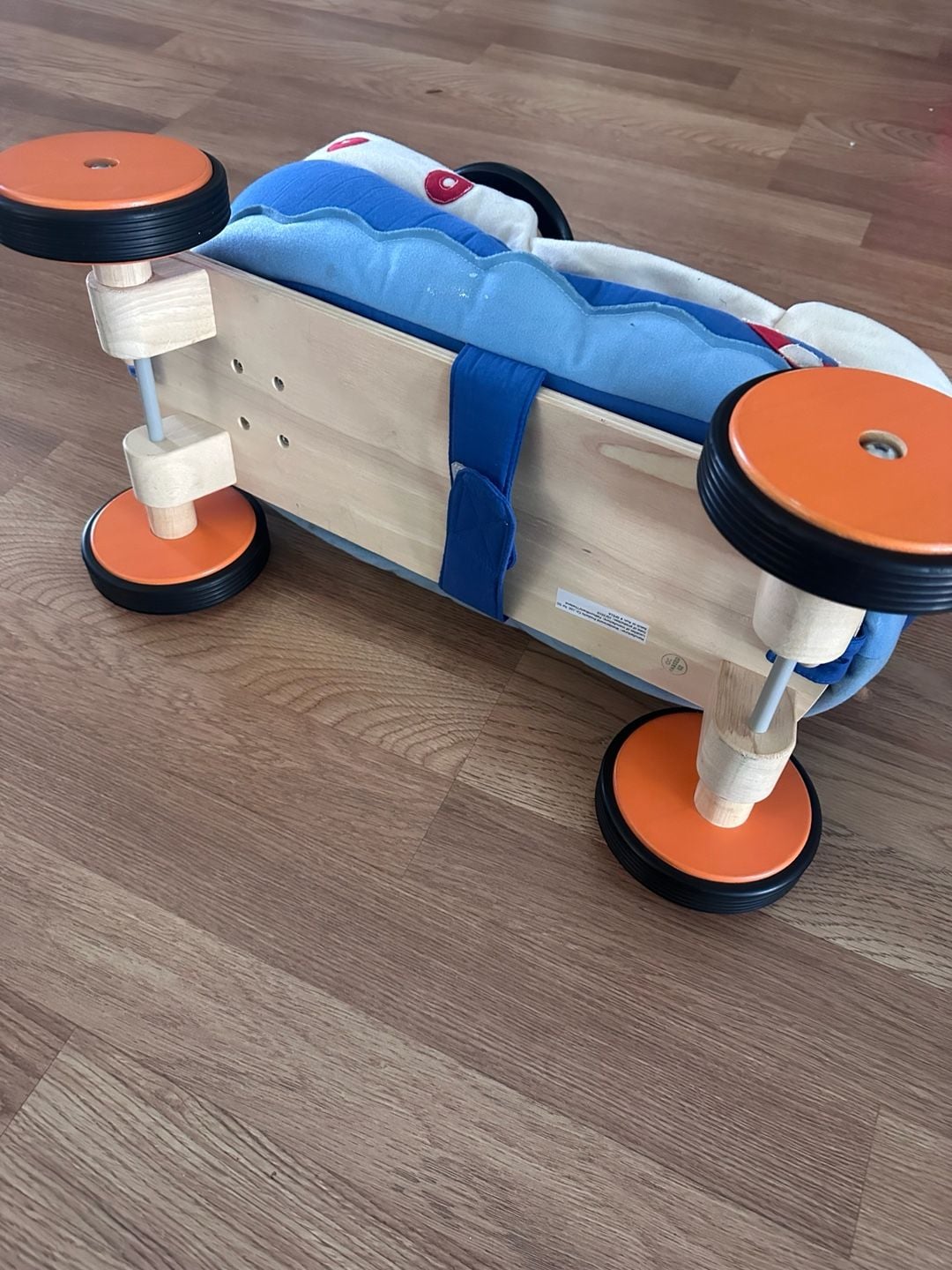 Wonderworld Soft Wood Ride On Boat Toy Blue Red 6