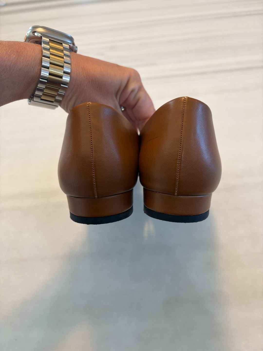 C.Paravano Pointed Toe Flats Size 40 Brown Buckle Leather 7