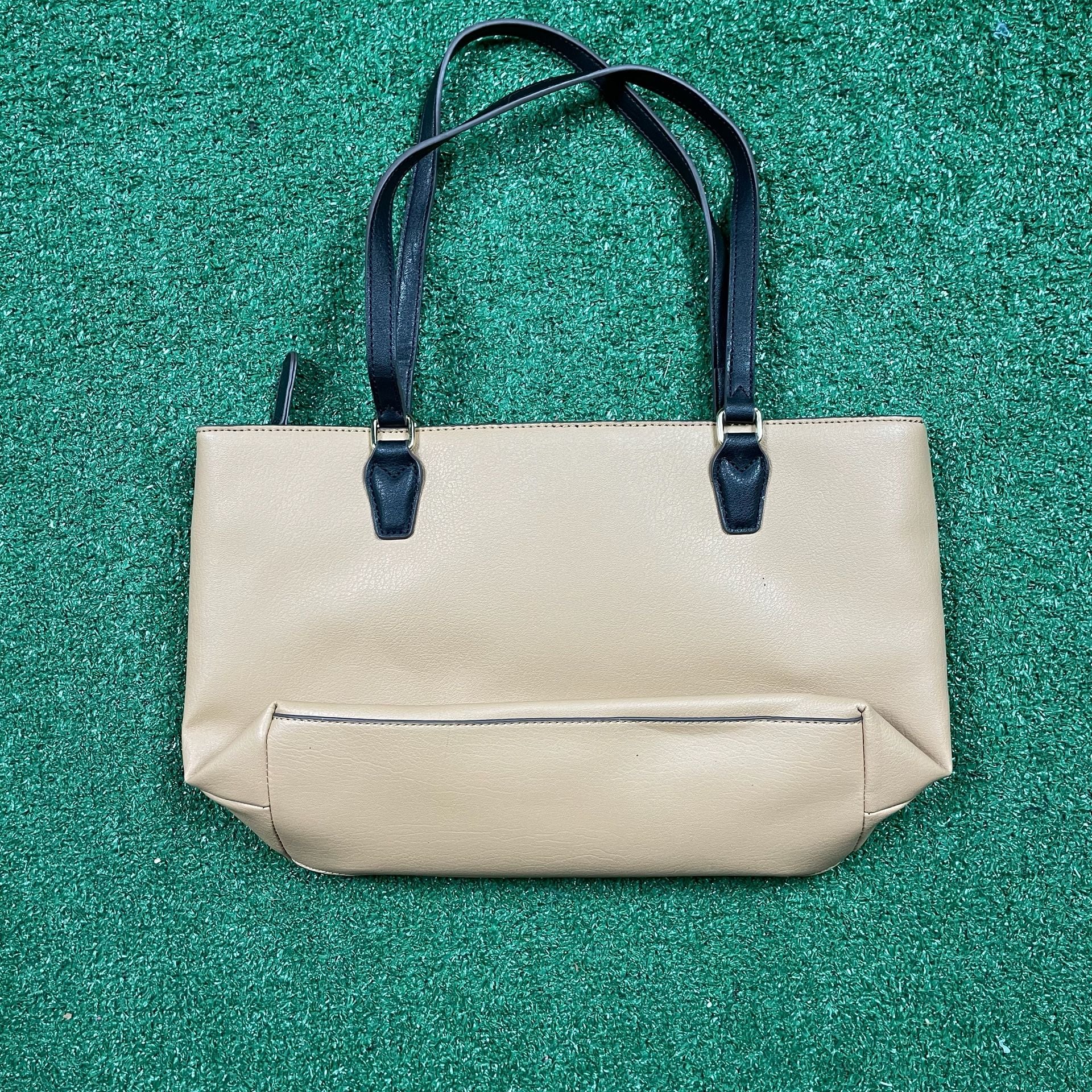 Liz Claiborne Jess Shopper Tote Bag Tan and Black 3