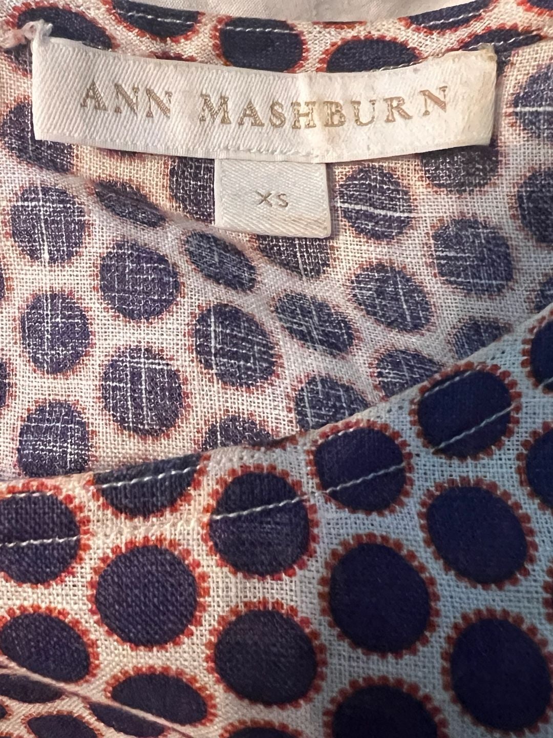 Ann Mashburn Dress Size XS Dot Linen 3