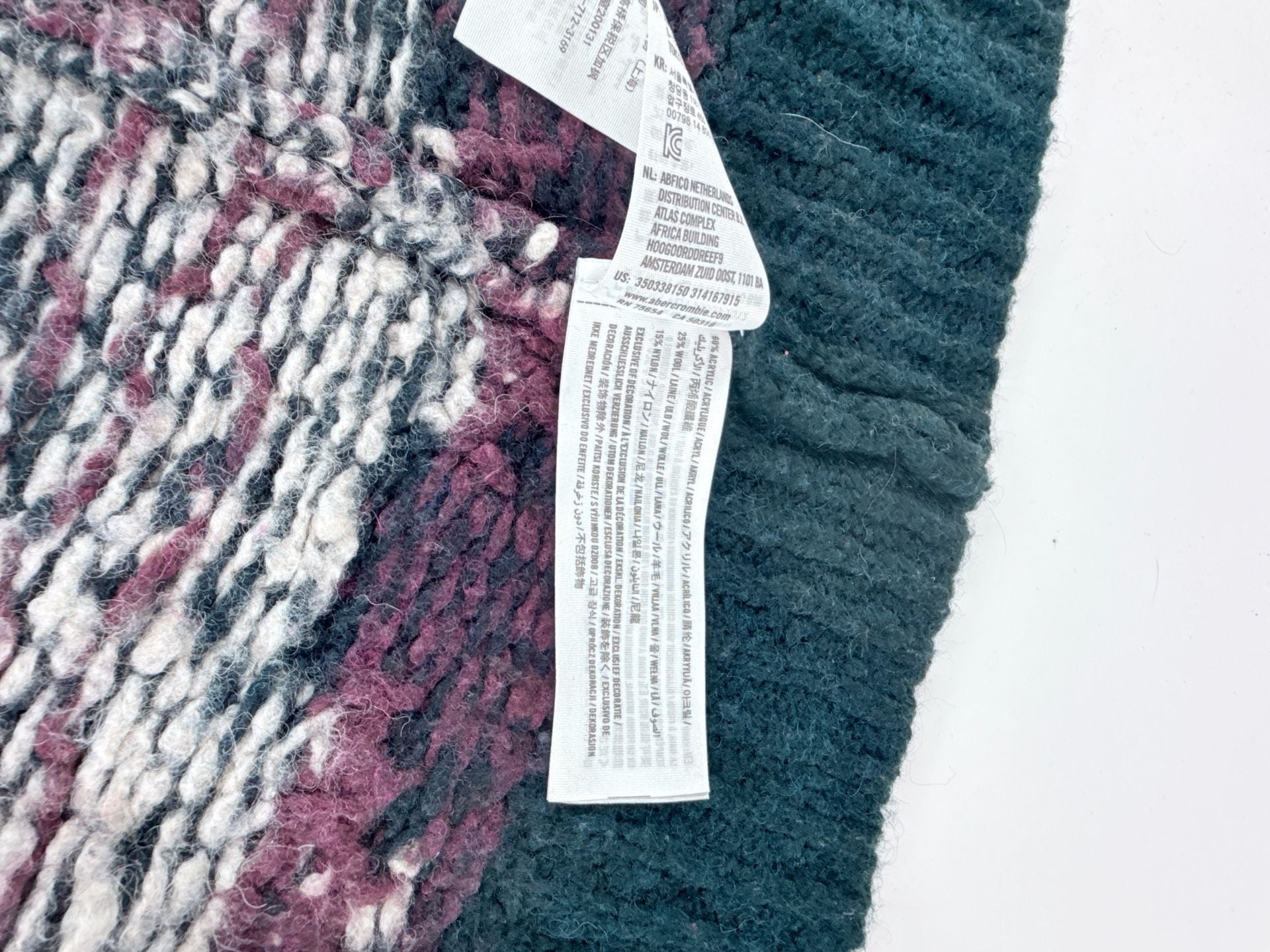 Hollister Aztec Open Front Cardigan Size S Dark Green Wool Blend 7