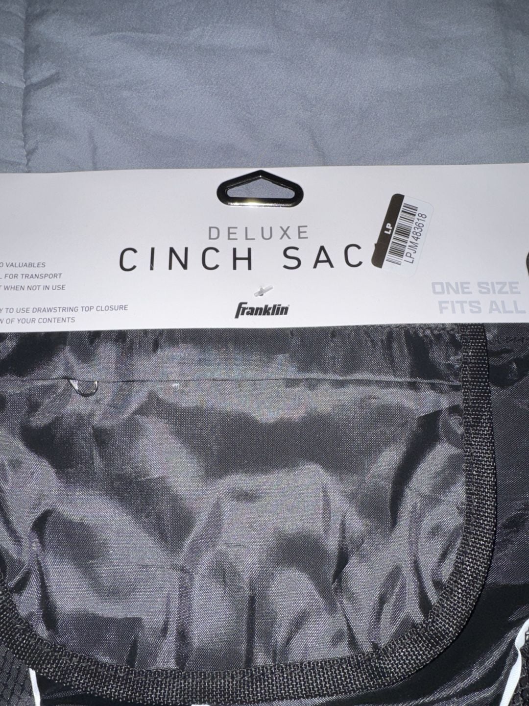 Franklin Deluxe Cinch Sac One Size Black Drawstring Backpack New 4