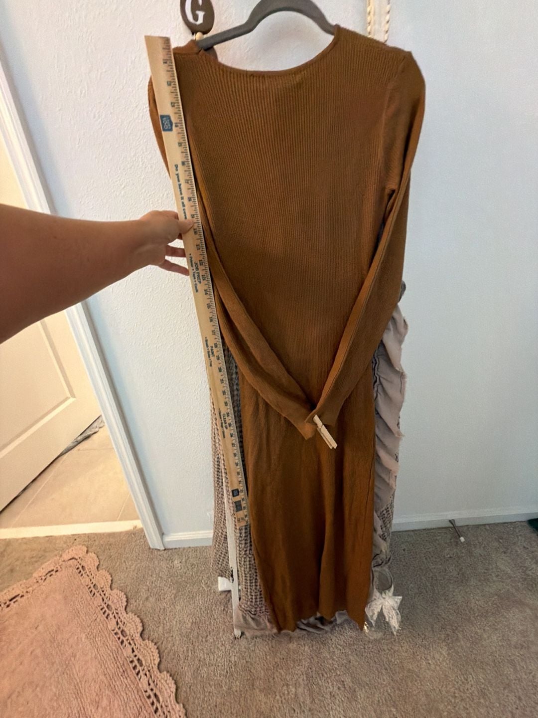 House of Harlow 1960 Maxi Dress Size M Brown Ribbed Cutout 10