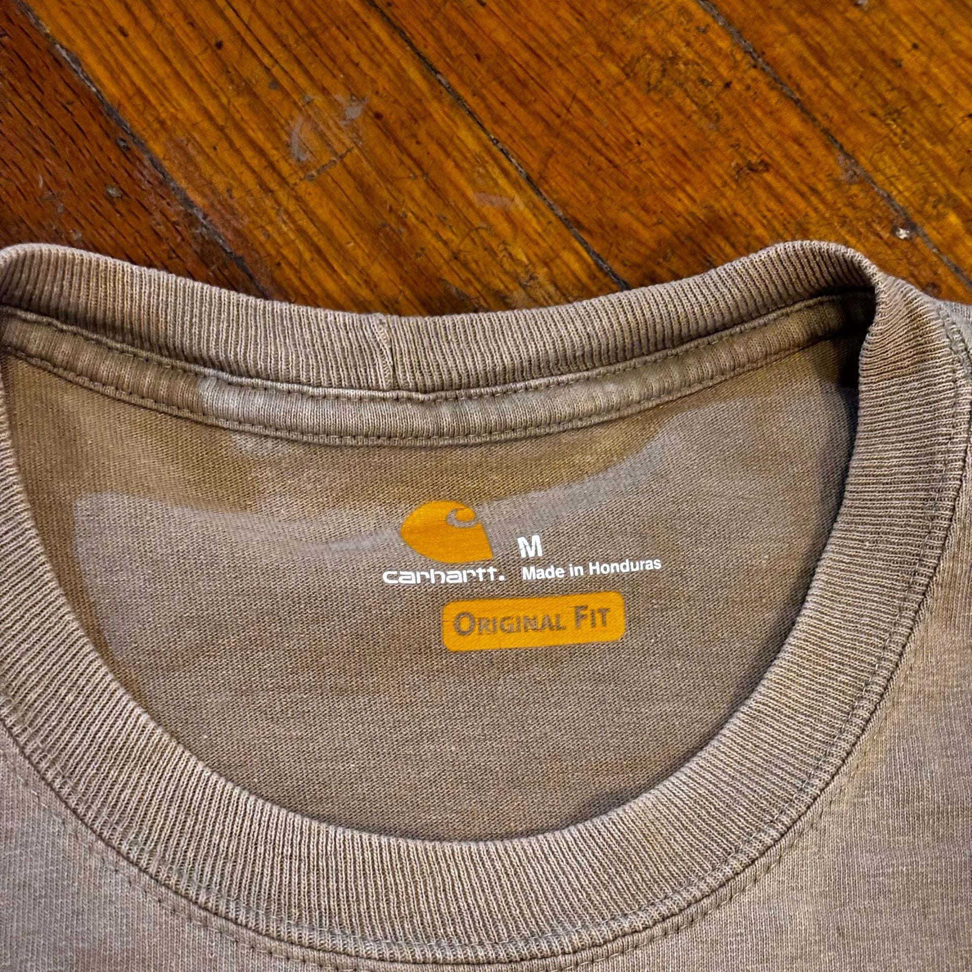 Carhartt Original Fit Pocket T-Shirt Size M Brown Cotton 3