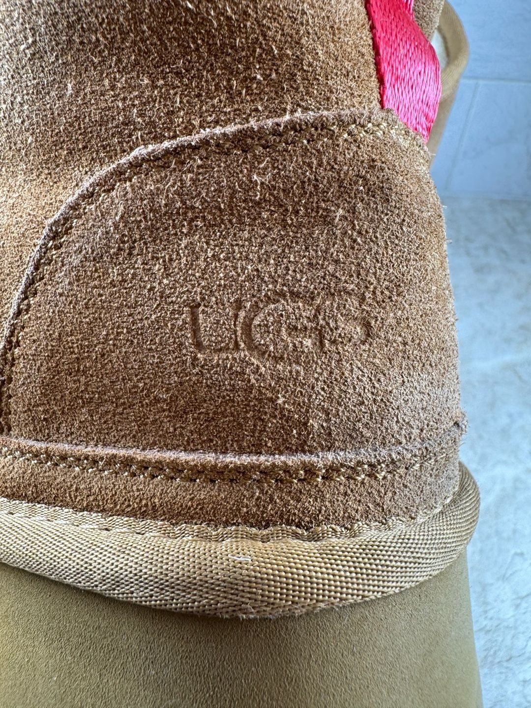 UGG Neumel Zip Platform Boots Chestnut Suede Sheepskin Women’s Size 8 7