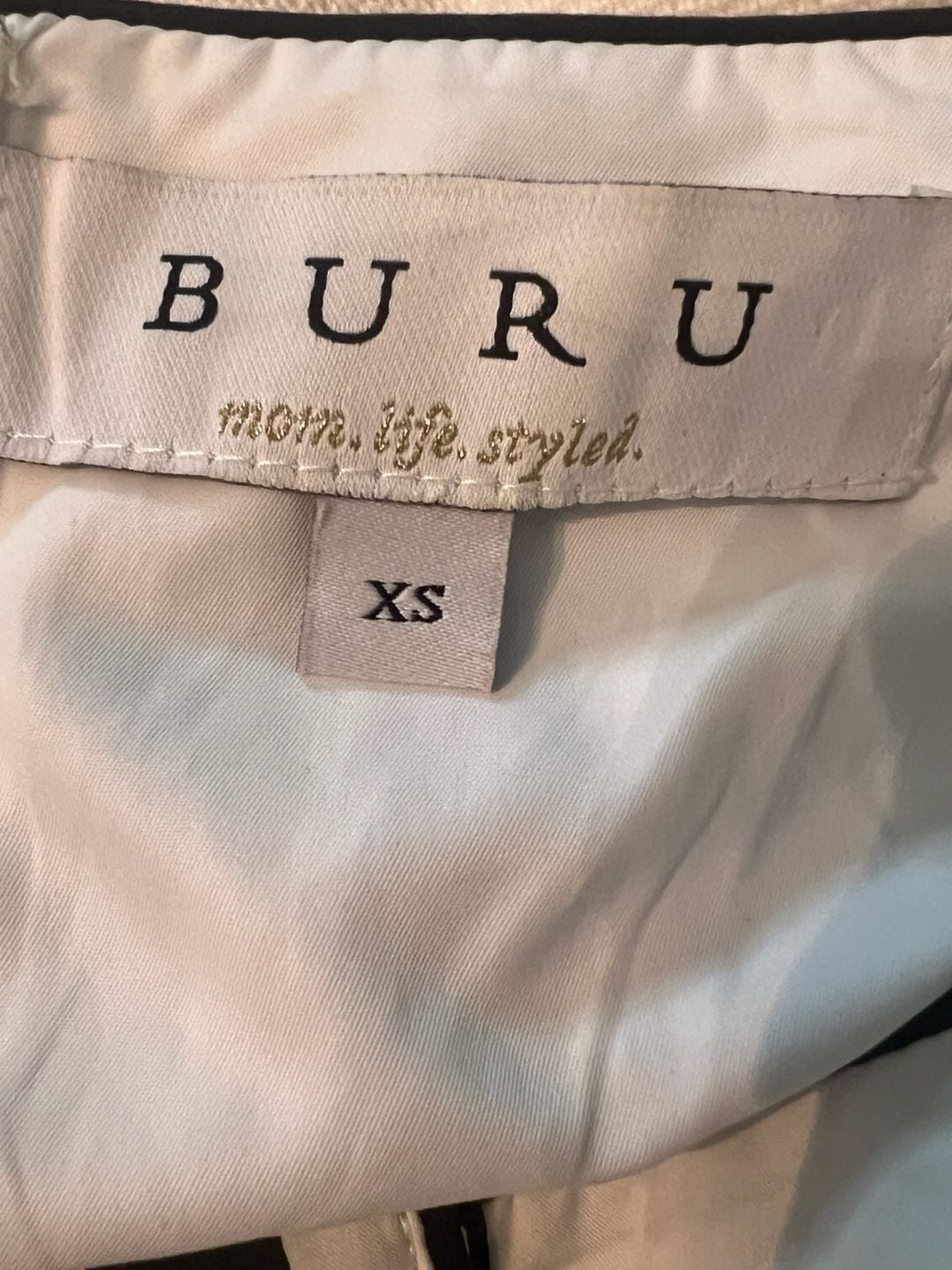 BURU Geometric Dress Size XS Black White Cotton 3