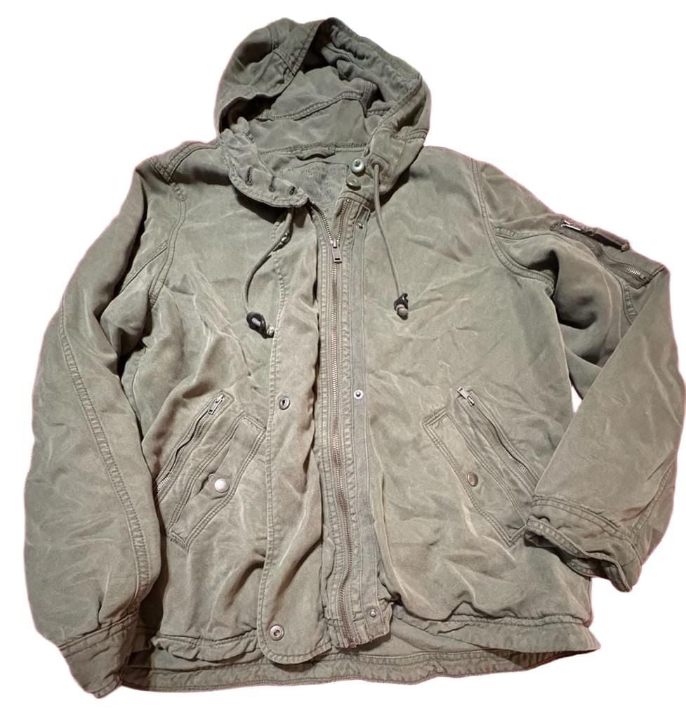 American Eagle Type AE-177 Hooded Jacket Size XL Olive Green Utility 2