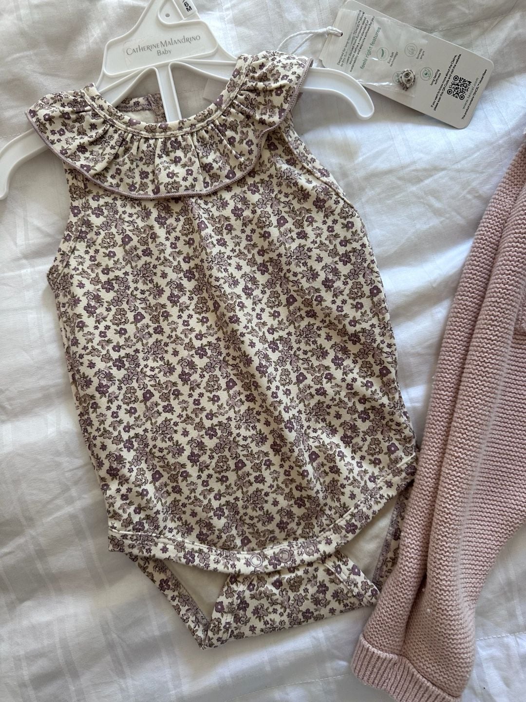 Little Planet Sweater Overalls Size 6m Pink Knit Pocket Romper and bodysuit  7
