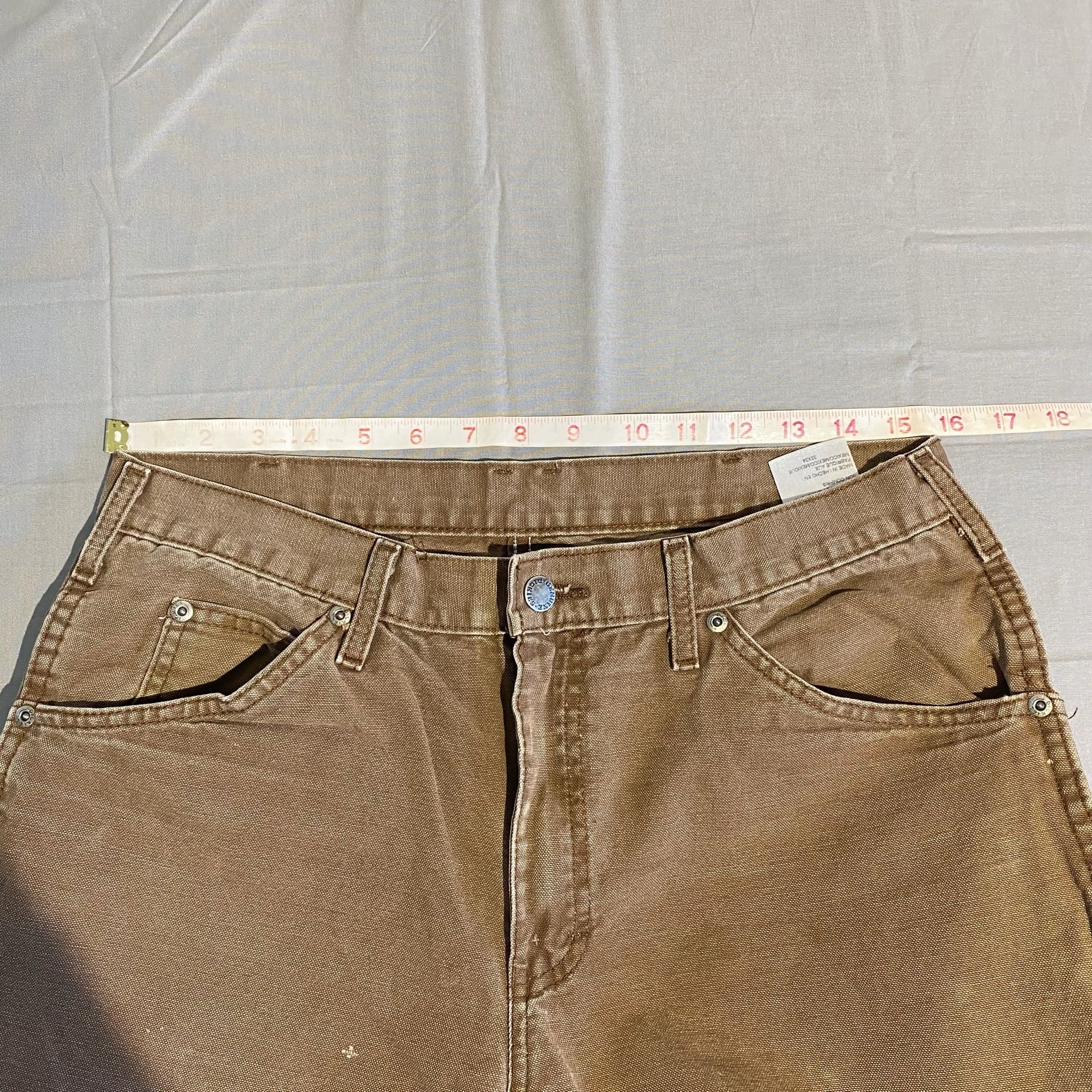 Dickies Carpenter Pants Size 32x34 Brown Duck Paint Splatter Workwear 7