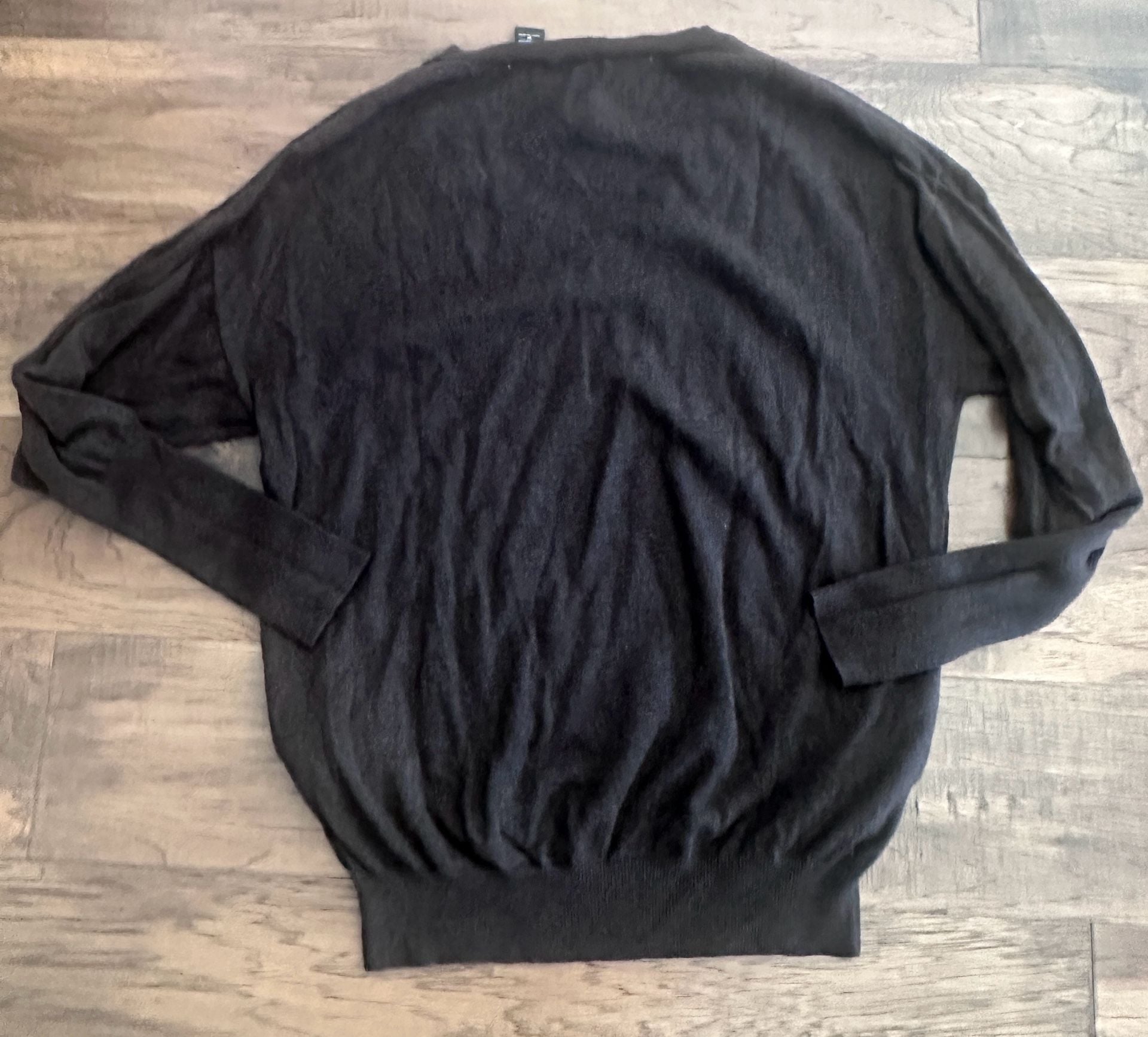 Moda International V-Neck Sweater Size M Brown Cotton Cashmere 5