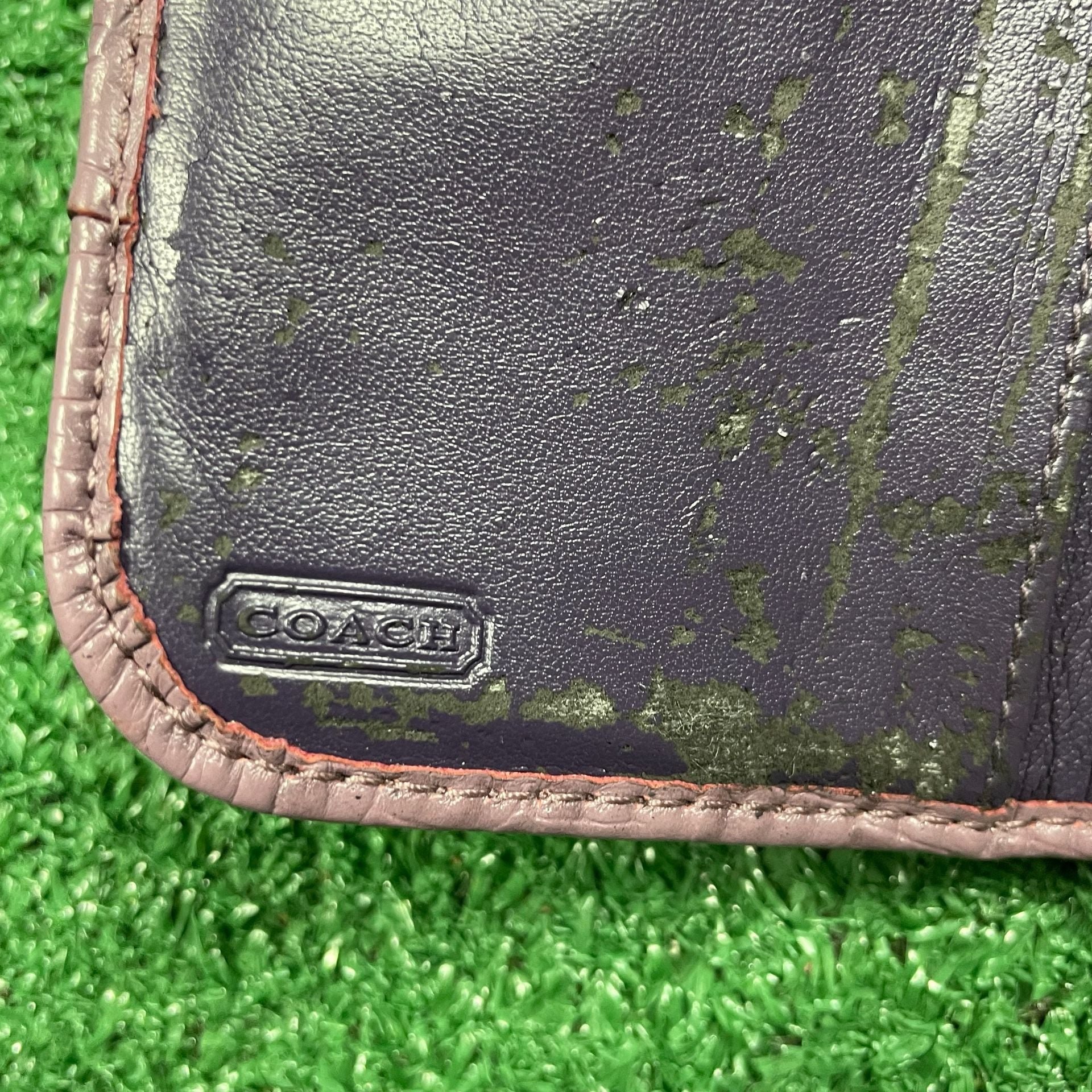 Coach Purple Crocodile Embossed Leather Compact Wallet 5