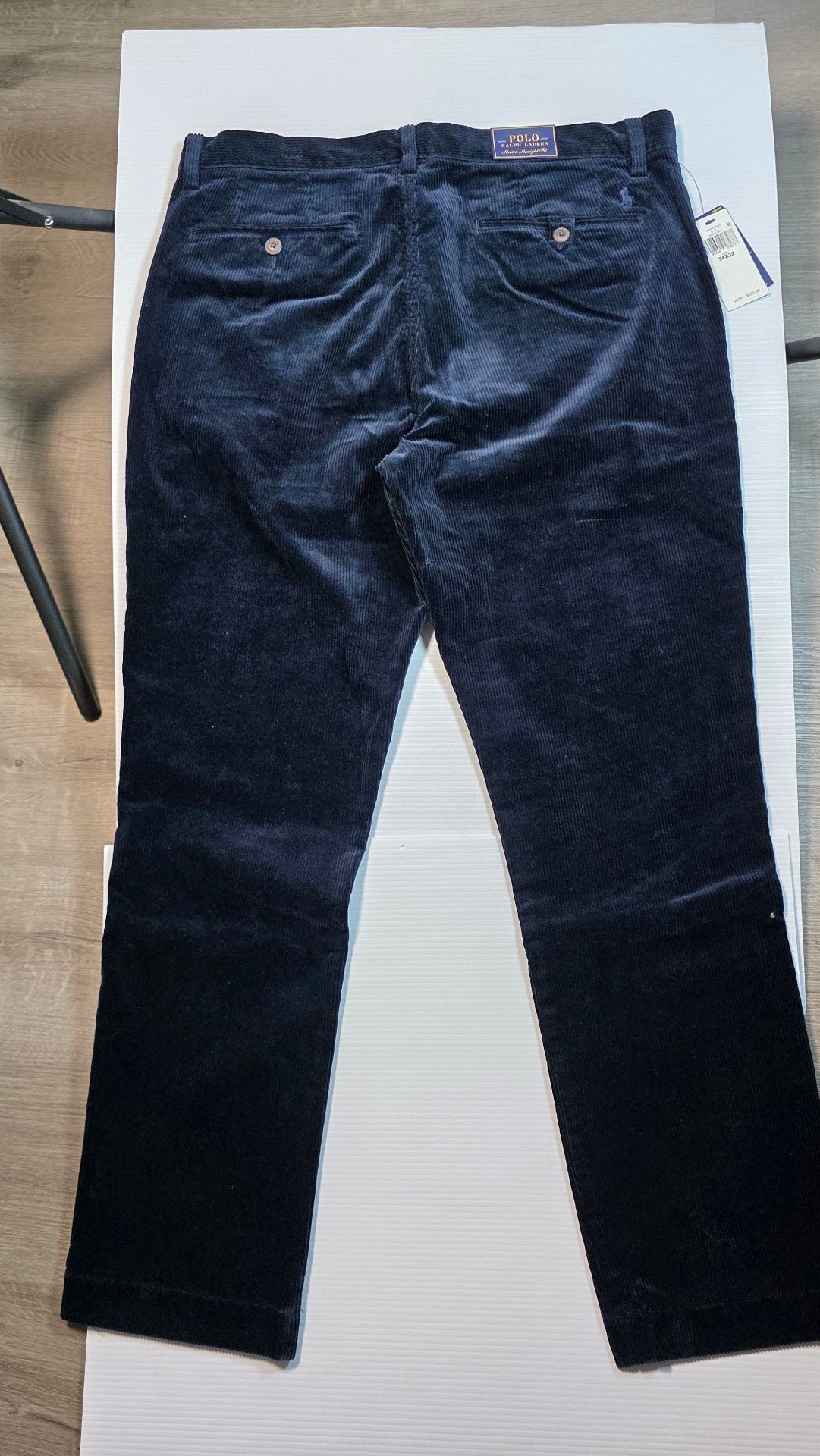 Polo Ralph Lauren Stretch Straight Fit Corduroy Pants 34x32 Navy New 8