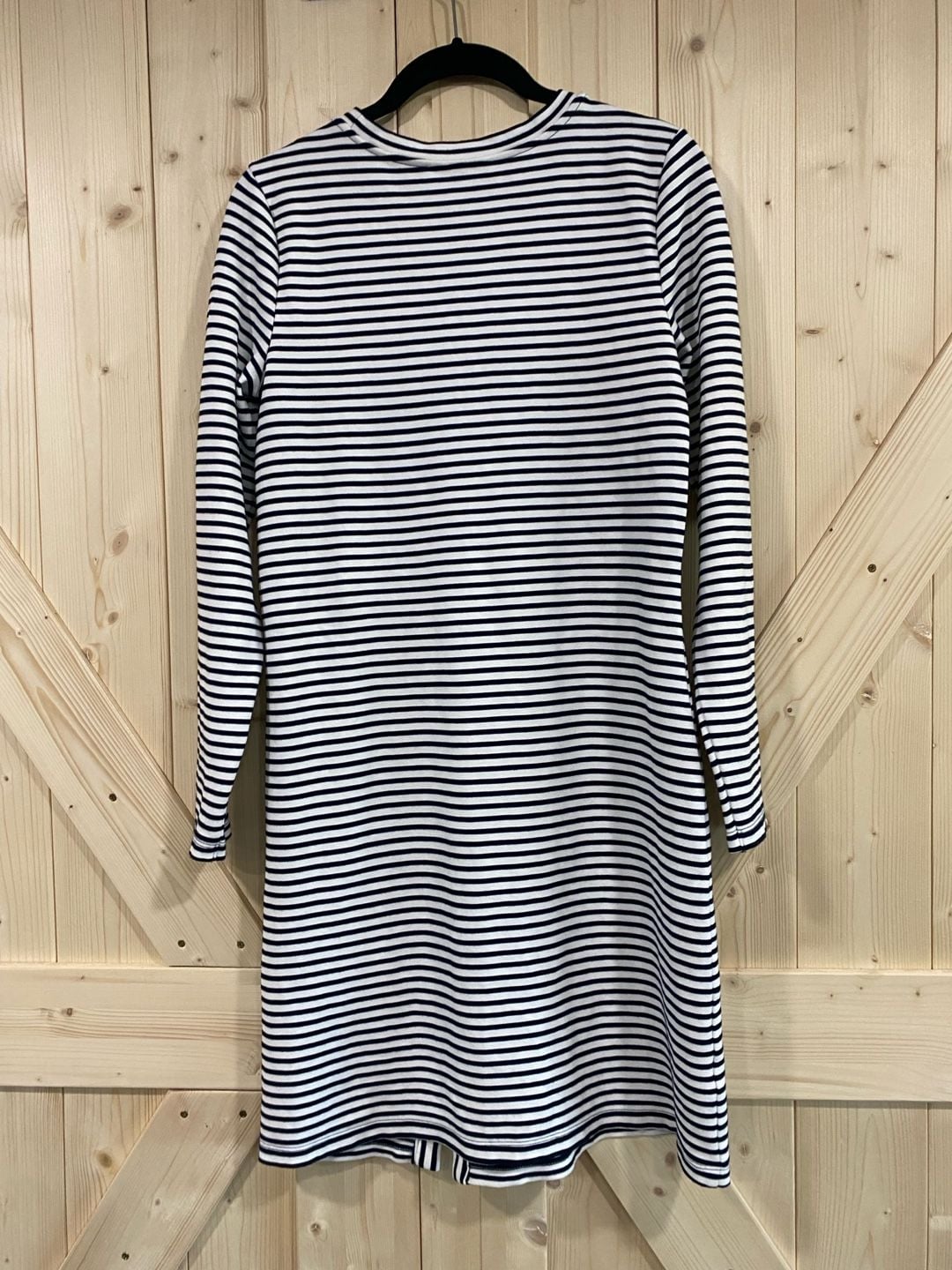 Loft Striped Button Detail Dress Size XS Navy White Long Sleeve 5