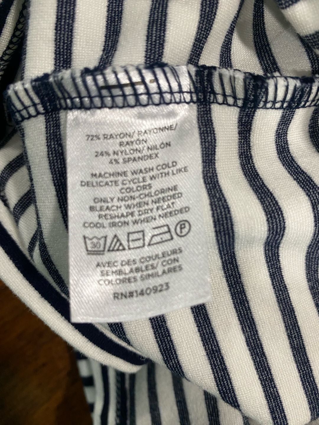 Loft Striped Button Detail Dress Size XS Navy White Long Sleeve 7