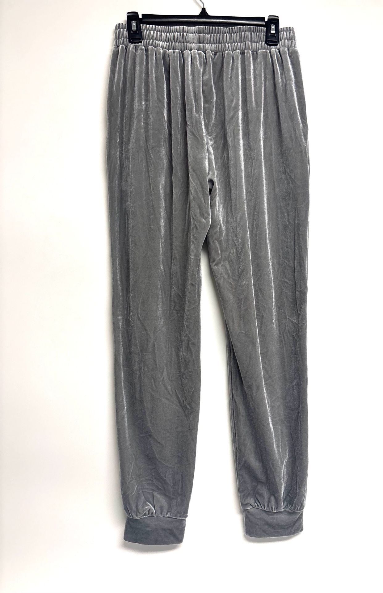 Better Be Velvet Jogger Pants Size L Gray Elastic Waist 9