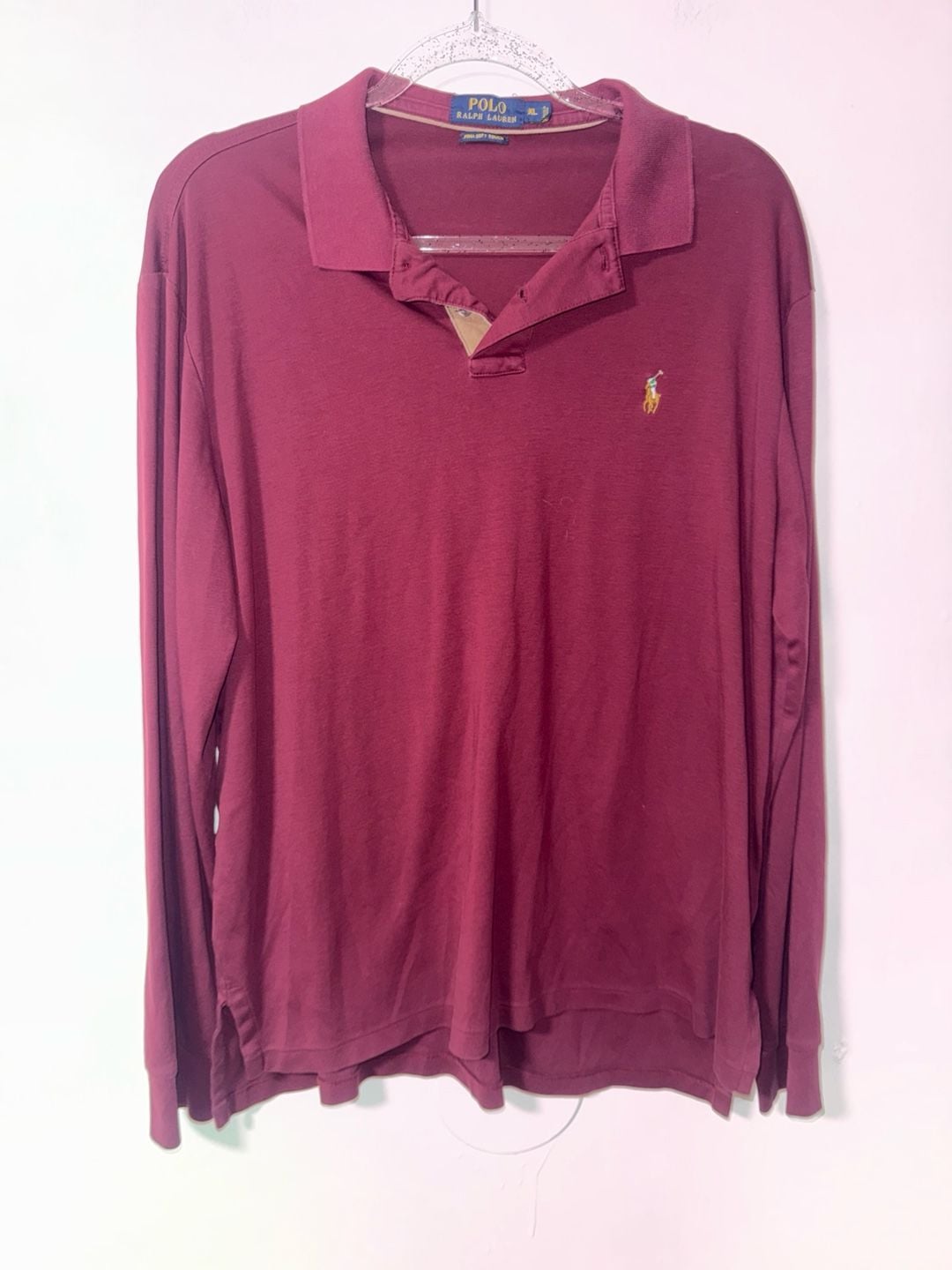 Polo Ralph Lauren Long Sleeve Polo Size XL Maroon 2
