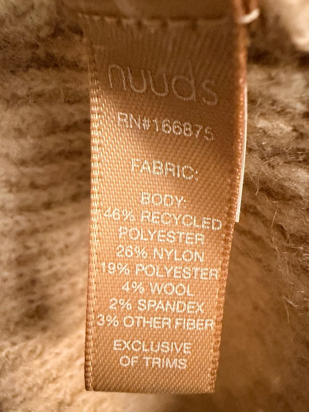 Nuuds Cloudtech Hoodie Sweater Oatmeal Beige Size Medium 7