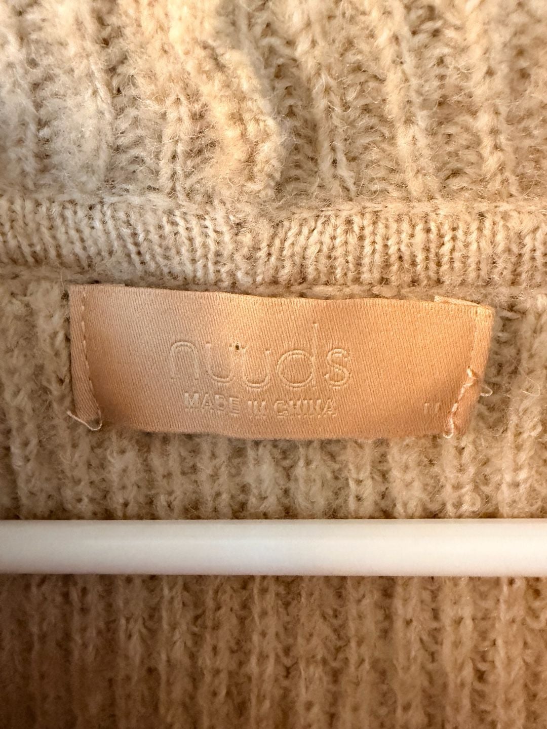 Nuuds Cloudtech Hoodie Sweater Oatmeal Beige Size Medium 8